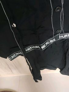Unique Black Button-Up Shirt
