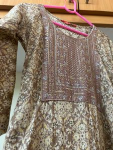 Navkar Ethnic Print Kurta set - S(32 inches)