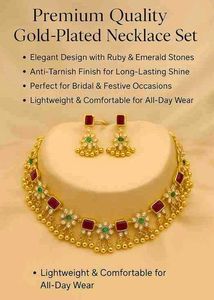 Exquisite Ruby &amp; Emerald Necklace Set