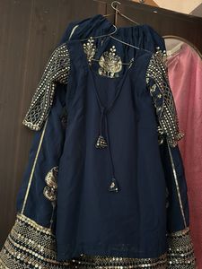 Embroidered Navy Blue Lehenga Choli