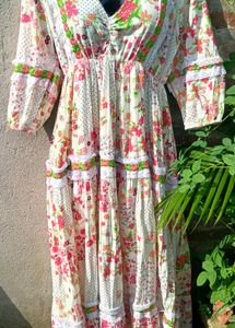 Bohemian Floral Print Maxi Dress