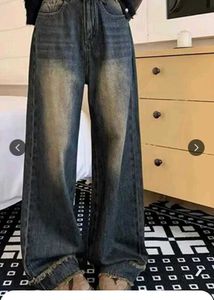 Korean Wide Leg Vintage Wash Jeans