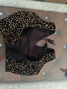 Sparkling Black Sequin Padded Blouse