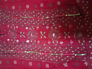 Elegant Red Printed Anarkali Kurta