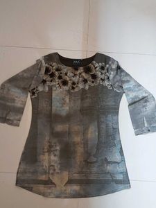 Stylish Grey Printed Kurta