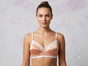 Satin Lace Trimmed Bra