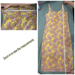 PURE COTTON Yellow Paisley Print Kurta Set
