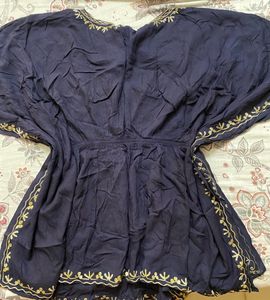 Navy Blue Kaftan Top ✨