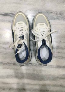 White &amp; Blue Athletic Sneakers
