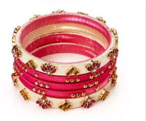 Elegant Silk Thread Bangles Set