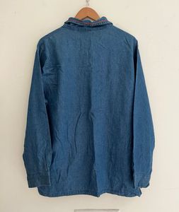 Vintage Flower Embroidered Denim Shirt