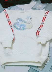 White Swan Sequin Sweatshirt