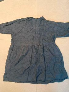 Blue Eyelet Top