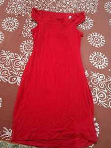 Vibrant Red Casual Dress