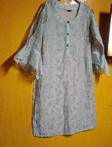 Elegant Mint Green Kurta Set with Palazzo