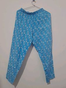 Blue Printed Sleeveless kurta set with dupatta