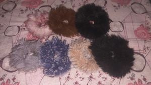 Fuzzy Scrunchie Set - Pack of 7