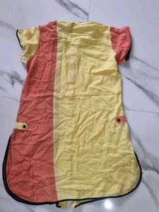 Stylish Yellow &amp; Peach Kurta