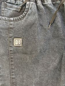 Dark Wash Denim Jogger Pants