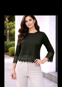 Chic Black Cutout Sleeve Top