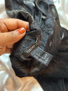 forever 21 Black Lace Trim Bodysuit