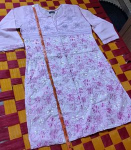 Pretty Pink Embroidered Kurta Set