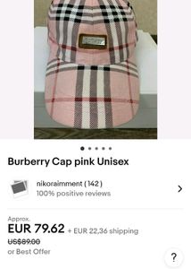 Burberry Cap Pink Unisex