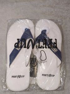 FeetNup White & Blue Flip-Flops