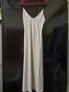 Cream Spaghetti Strap Knit Dress