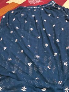Embellished Navy Blue plazzo with long nayara cut