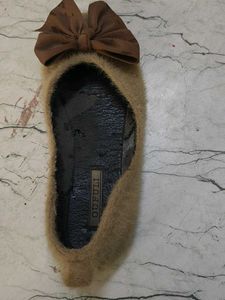 Cute Brown Bow Slippers