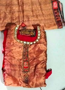Beautiful Red Colour Grown With Dupatta