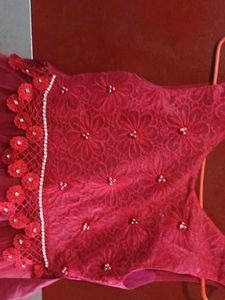 Fuchsia Embellished Net Gown
