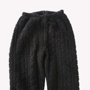 Cozy Black Plush Pajama Pants M - L
