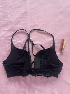 Elegant Black Lace Trim Bra