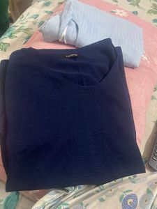 Classic Blue V-Neck Top