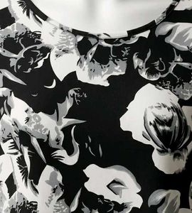 Black grey floral top  for women