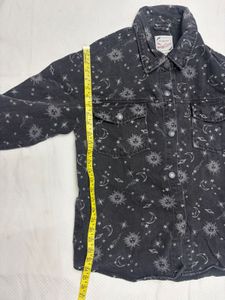 Celestial Print Denim Shirt