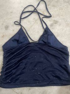 Sparkly Halter Neck Crop Top