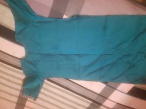 Beautiful Teal Kurta with Embellished Neckline