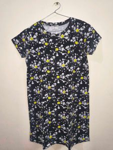 Cute Daisy Print T-Shirt Dress