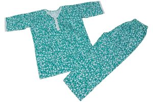 Green Floral Cotton Night Suit