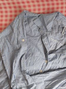 Blue Striped Button-Up Shirt