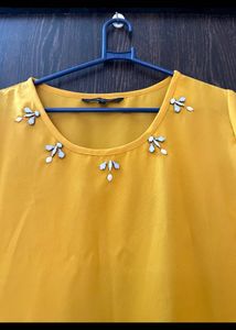 Stylish Yellow Embellished Top