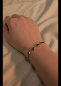 Natural Amethyst  sterling silver bracelet . fixed