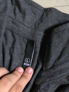 Grungy Dark Grey Collared Short Sleeve Top