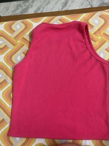 Hot Pink "Brat" Ribbed Tank Top