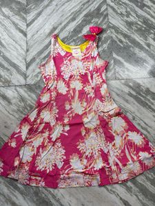 Cute Floral Dress with Bow Accent