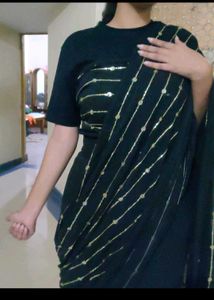 black fishcut designer lehenga