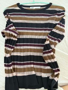 Striped Ribbed Knit Top